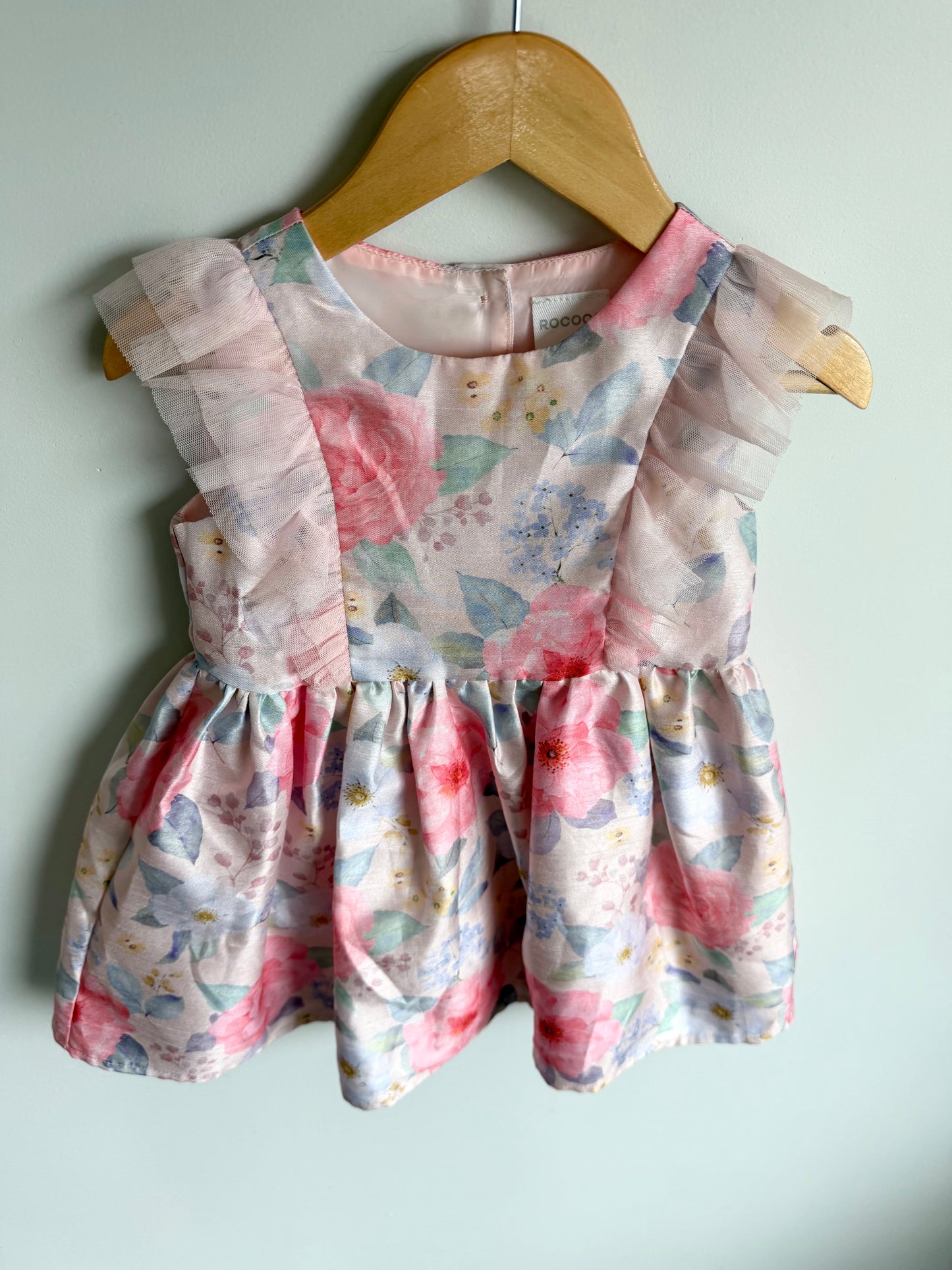 Floral Pink Tulle Formal Dress / 2-3T