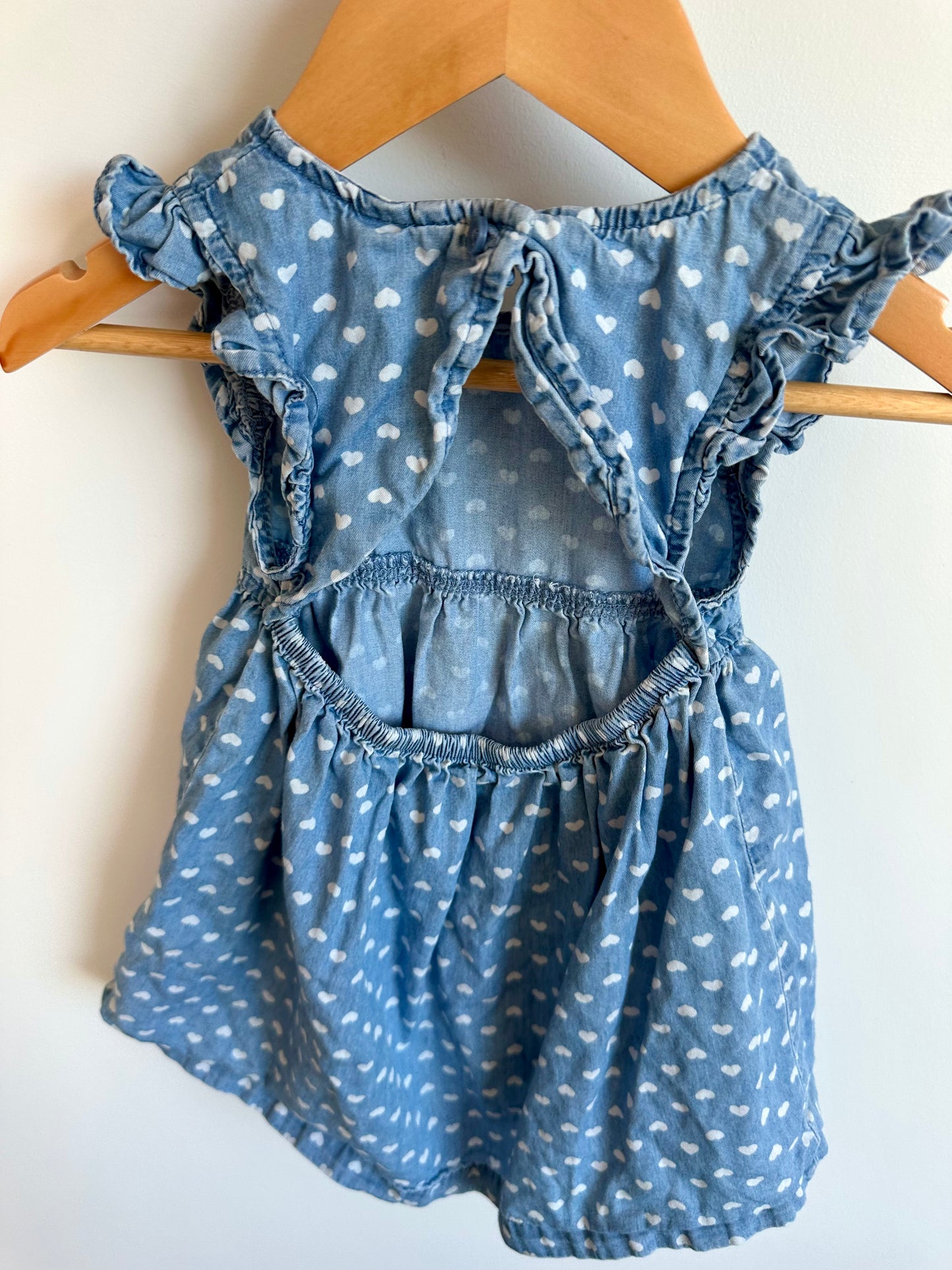 Chambray Heart Dress / 12-18m