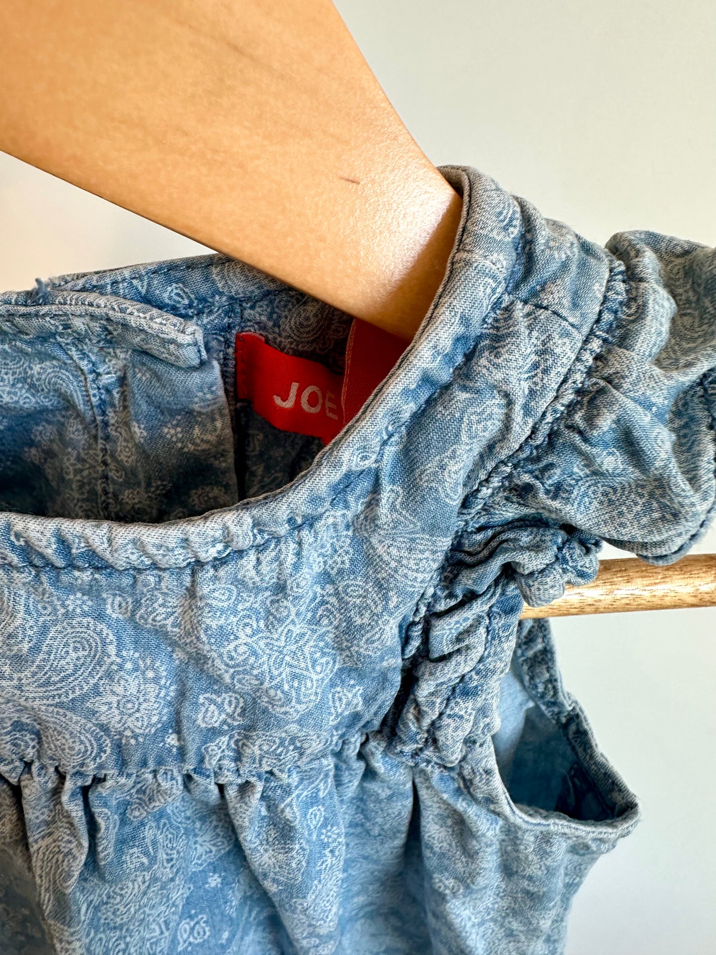 Chambray Patterned Dress / 12-18m