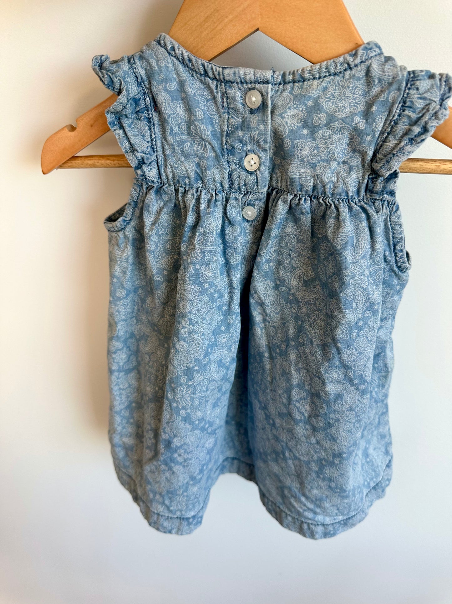 Chambray Patterned Dress / 12-18m