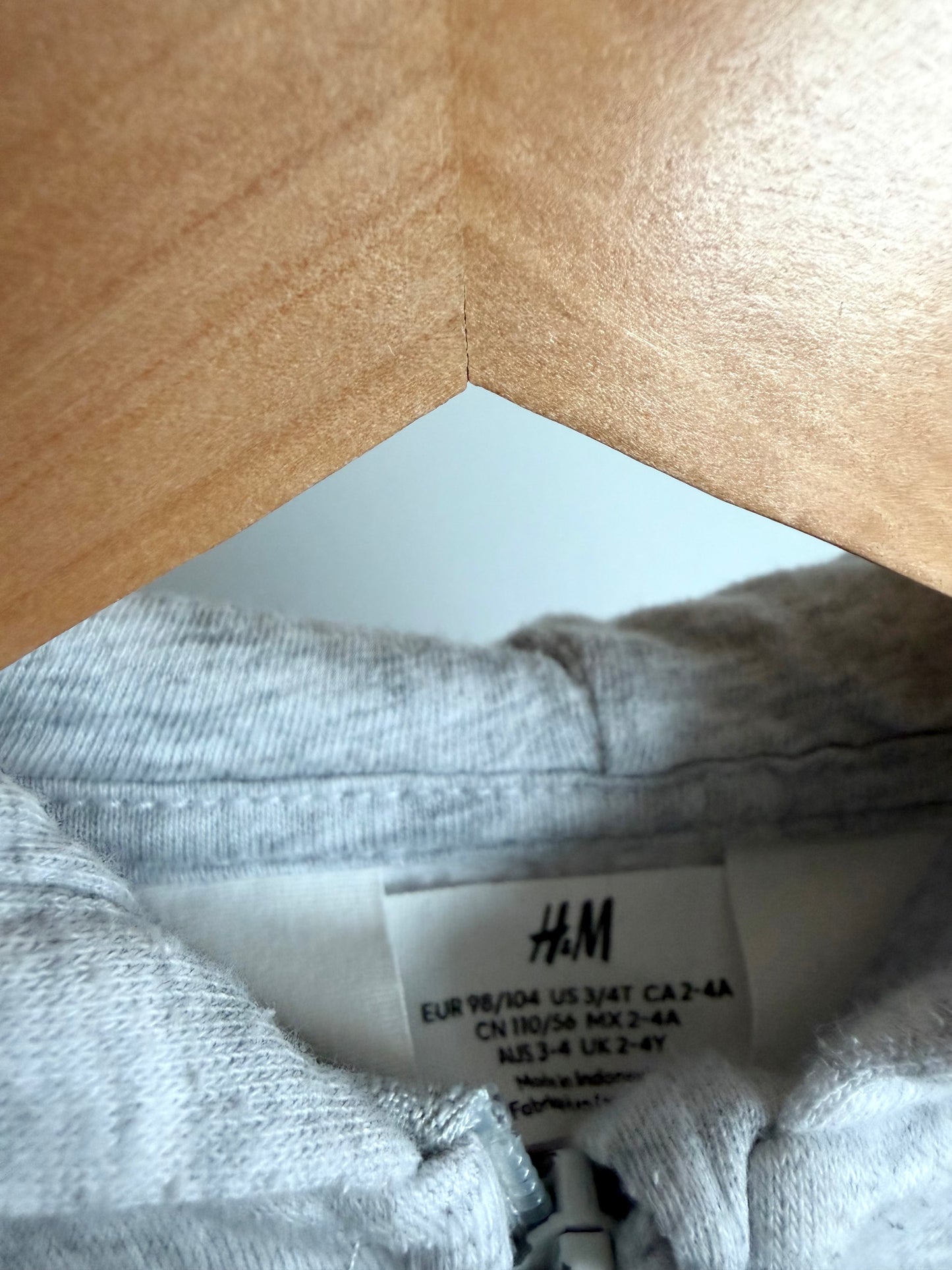 H&M Grey Zipper Hoodie / 2-4T