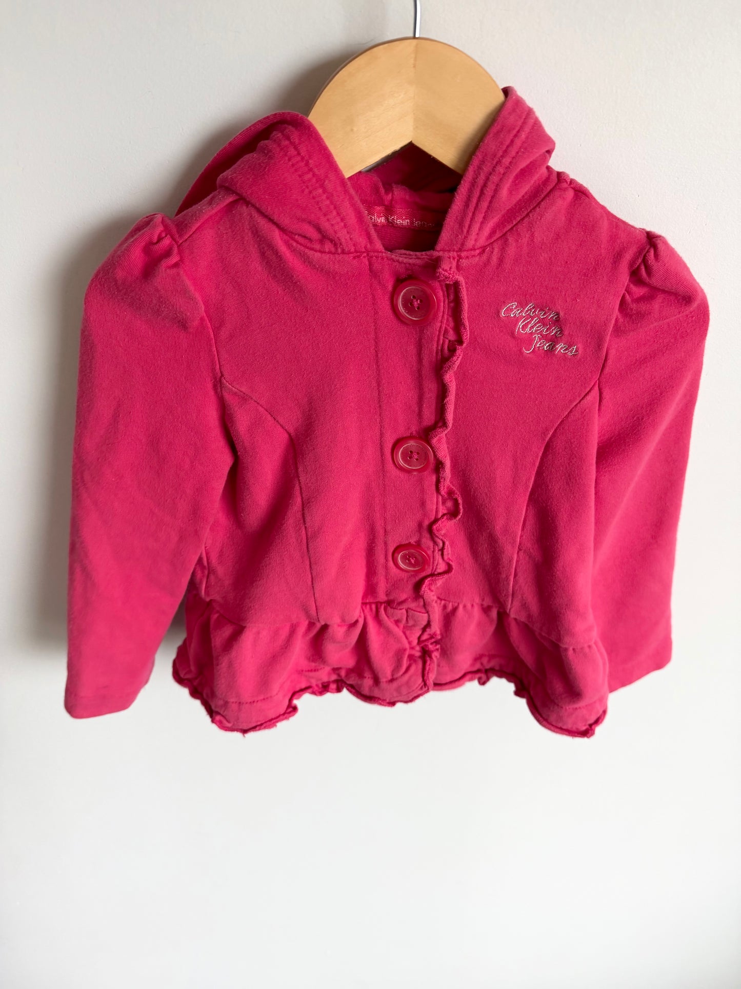 Bright Pink Ruffle Sweater / 3T