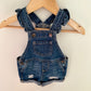 Denim Short Ruffle Sleeve Overalls / 0-3m