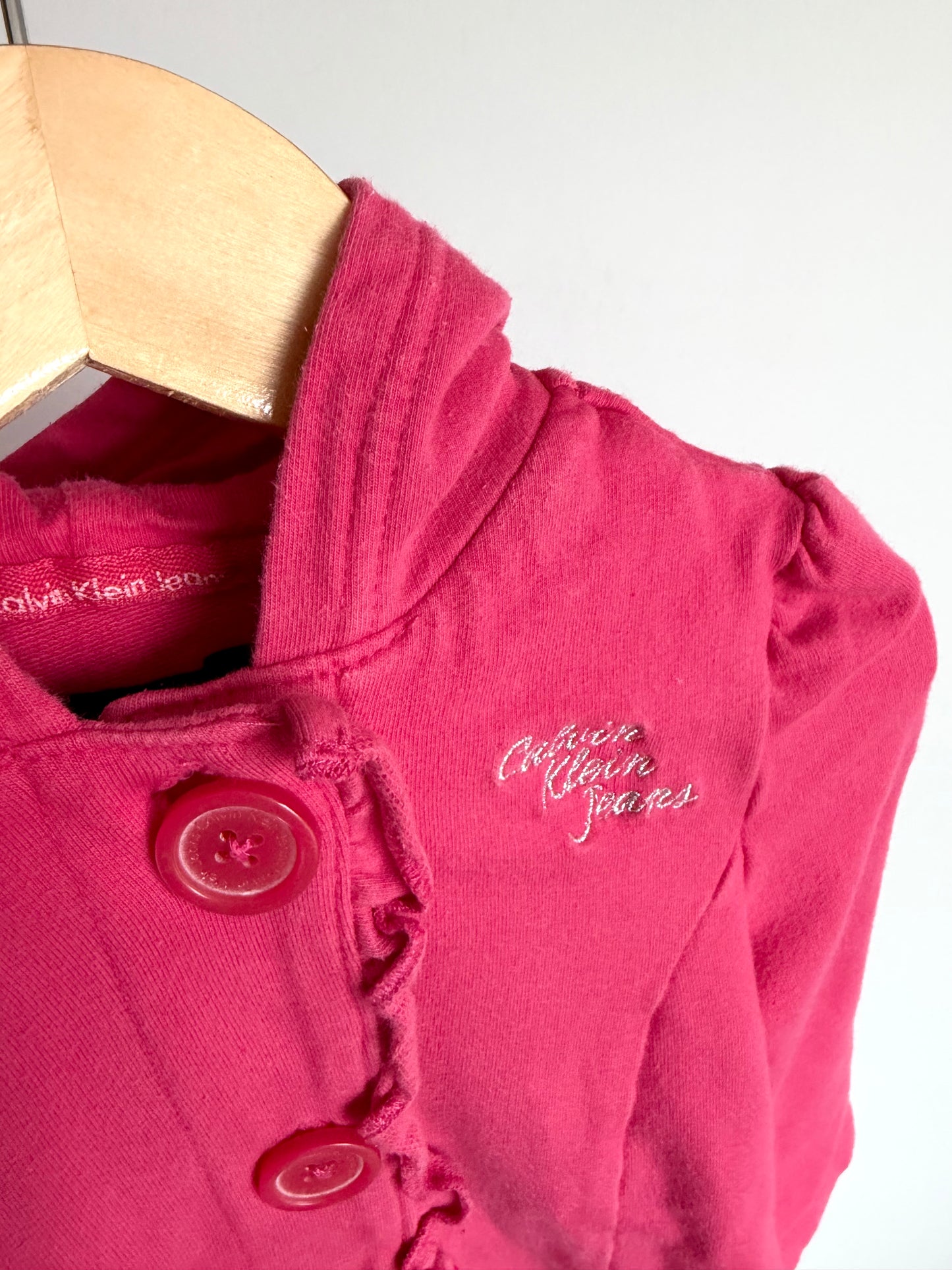 Bright Pink Ruffle Sweater / 3T