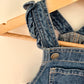 Denim Short Ruffle Sleeve Overalls / 0-3m