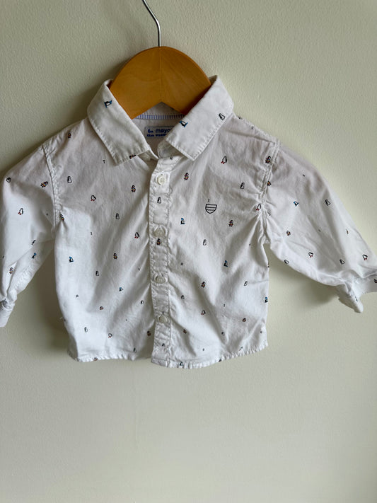 Mayoral Penguin Dress Shirt / 6m