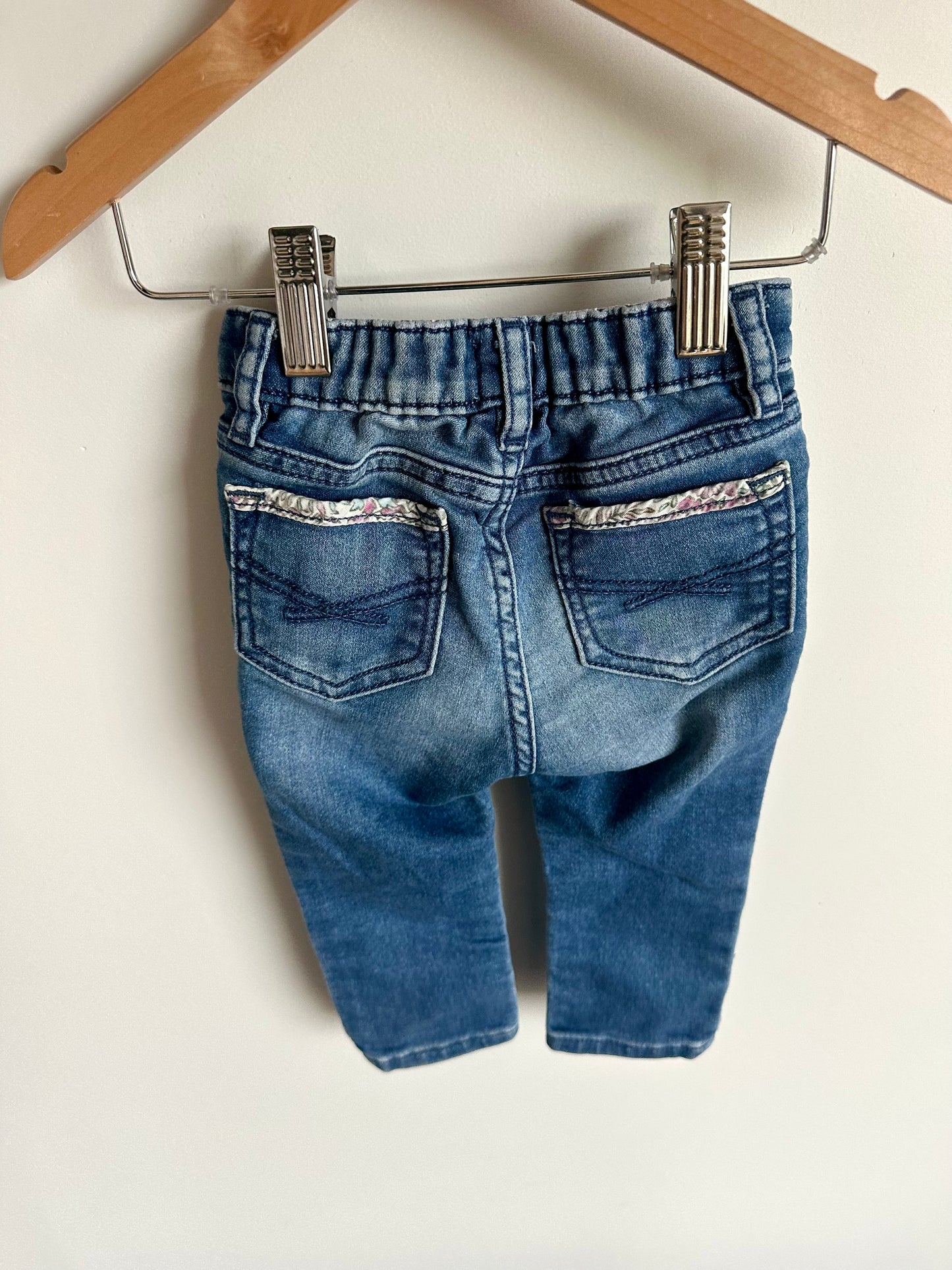 Jeans with Flower Trim / 12-18m