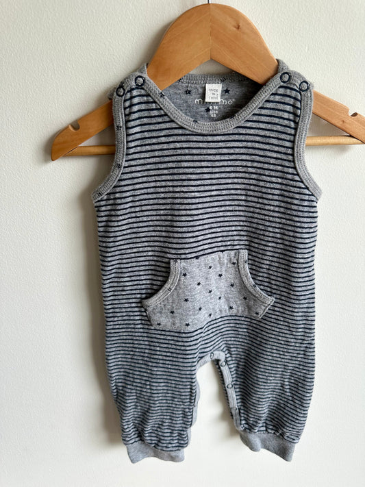 MinyMo Two Piece Romper + Bodysuit Set / 6m