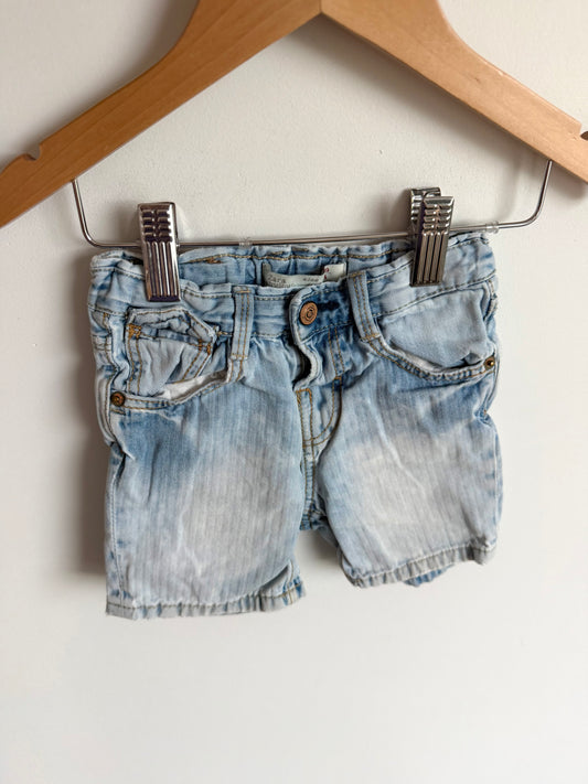 Zara Light Wash Denim Shorts / 6-9m