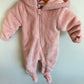 Pink Fleece Bunting Suit / 3-6m