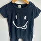 Black Smiley Short Romper / 2T-3T