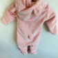 Pink Fleece Bunting Suit / 3-6m