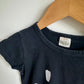 Black Smiley Short Romper / 2T-3T