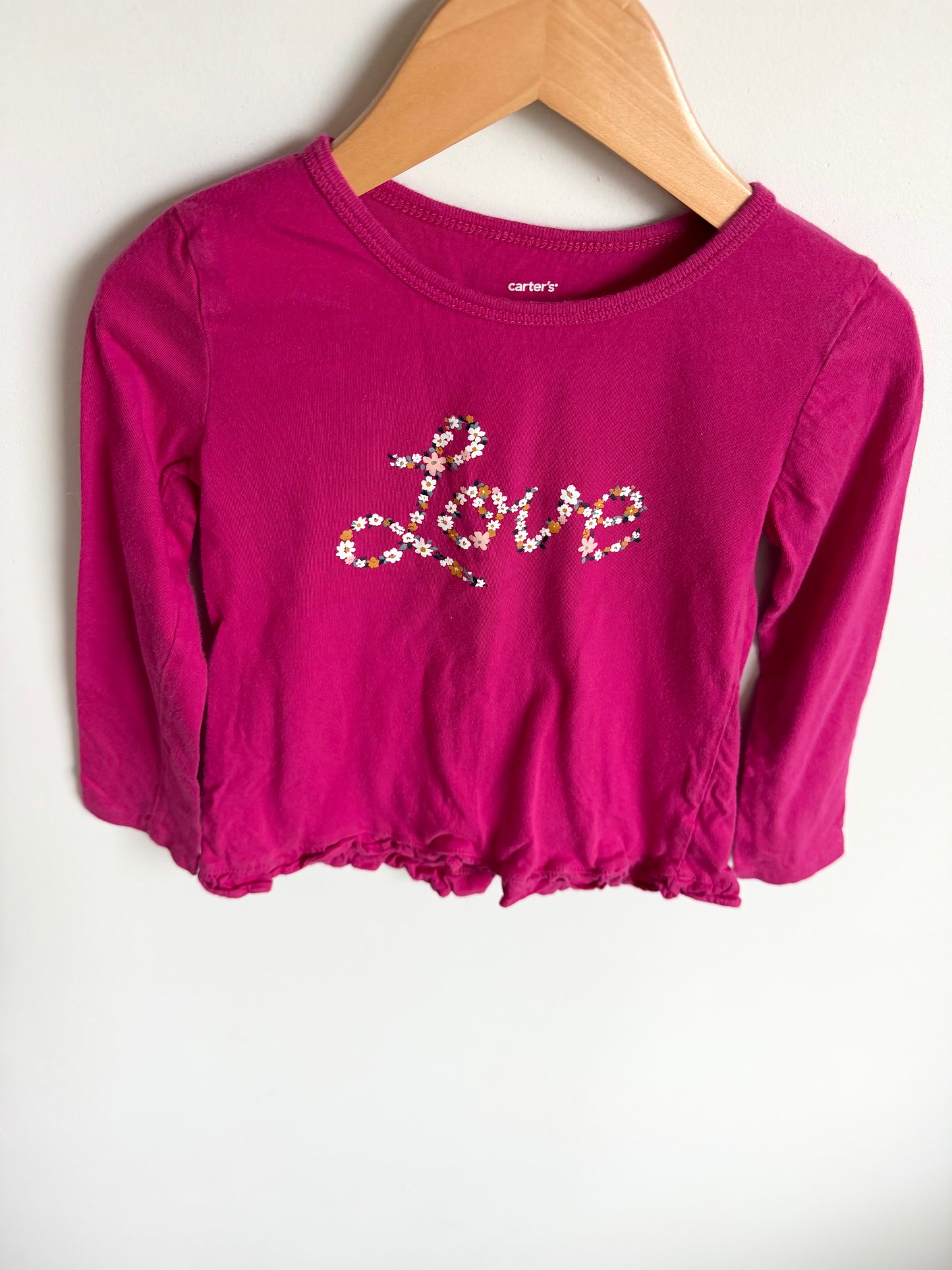 Love Flower Text Top / 4T