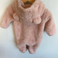 Pink Fuzzy Bunting Suit / 0-3m
