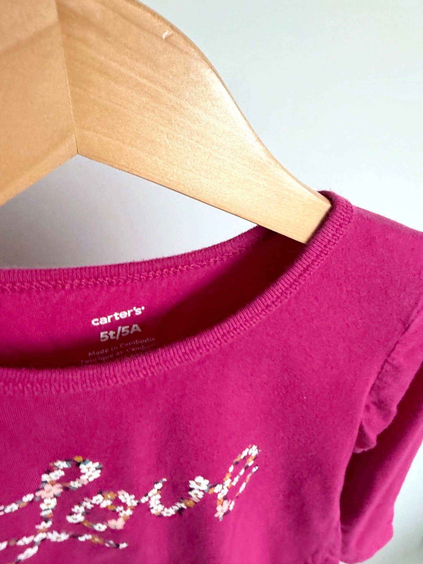 Love Flower Text Top / 4T