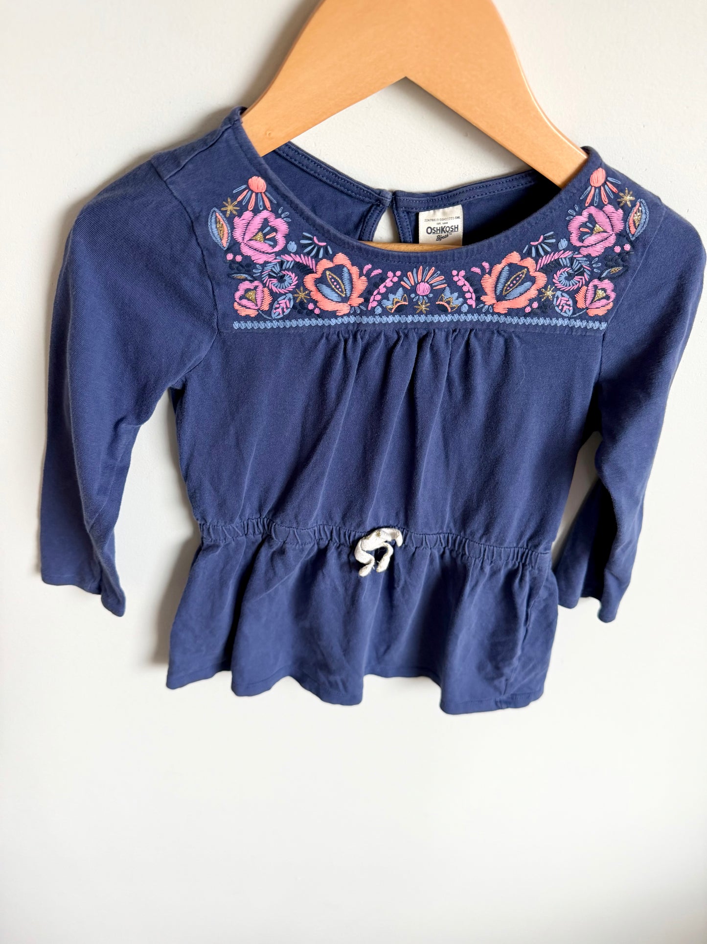 Indigo Floral Neckline Tunic Top / 3T