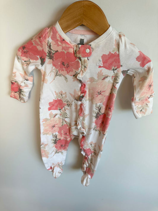 Gap Organic Ruffle Floral Sleeper / 0-3m