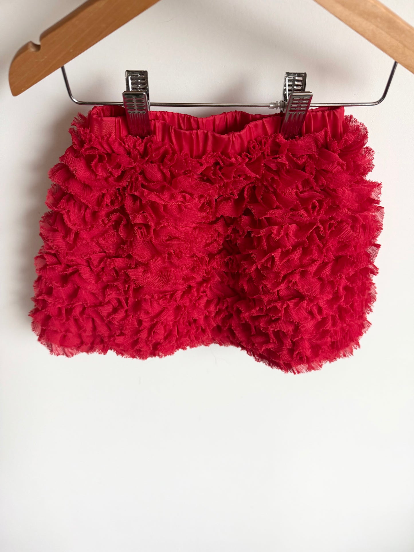 Red Tiered Ruffle Skirt / 2T