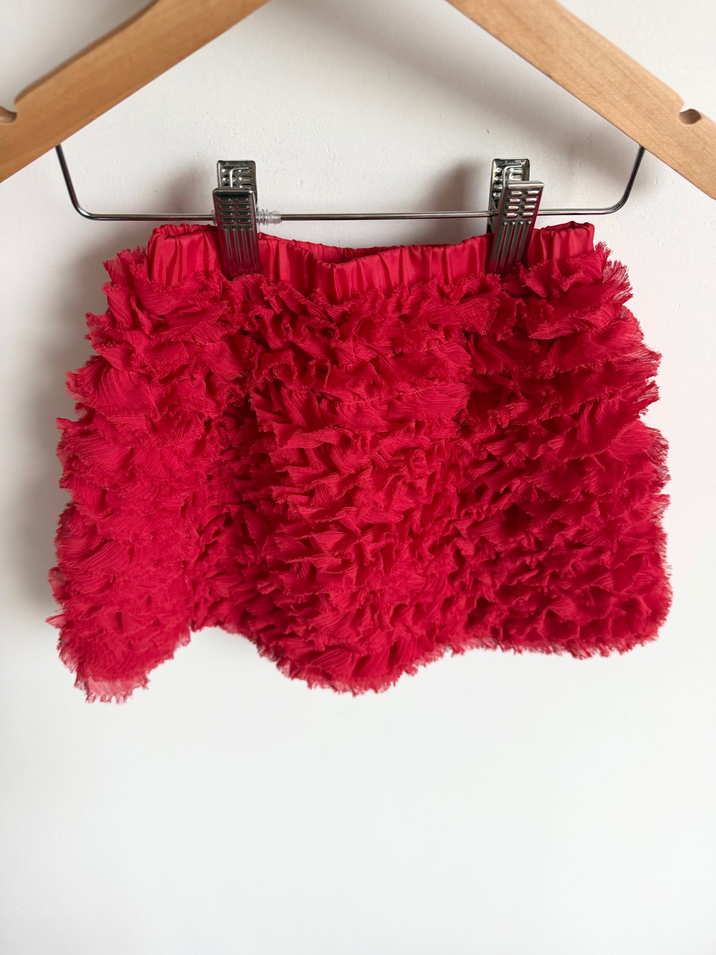 Red Tiered Ruffle Skirt / 2T