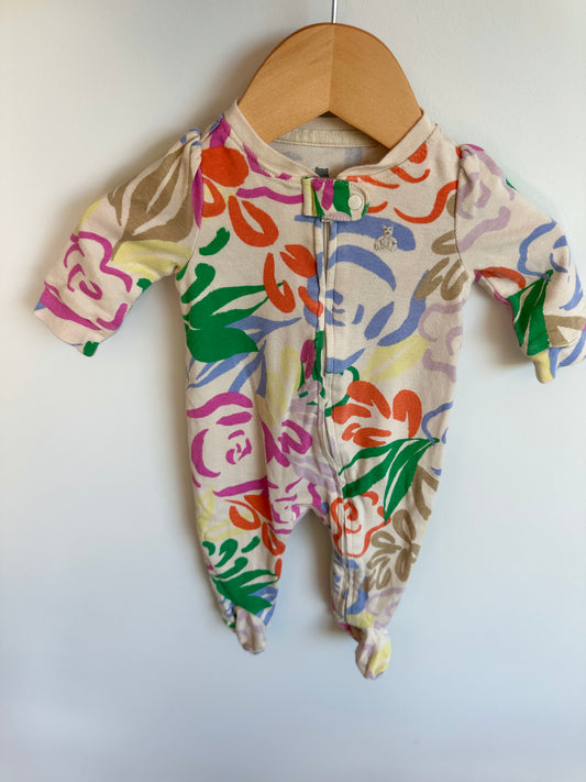 Gap Organic Cream Floral Sleeper / 0-3m
