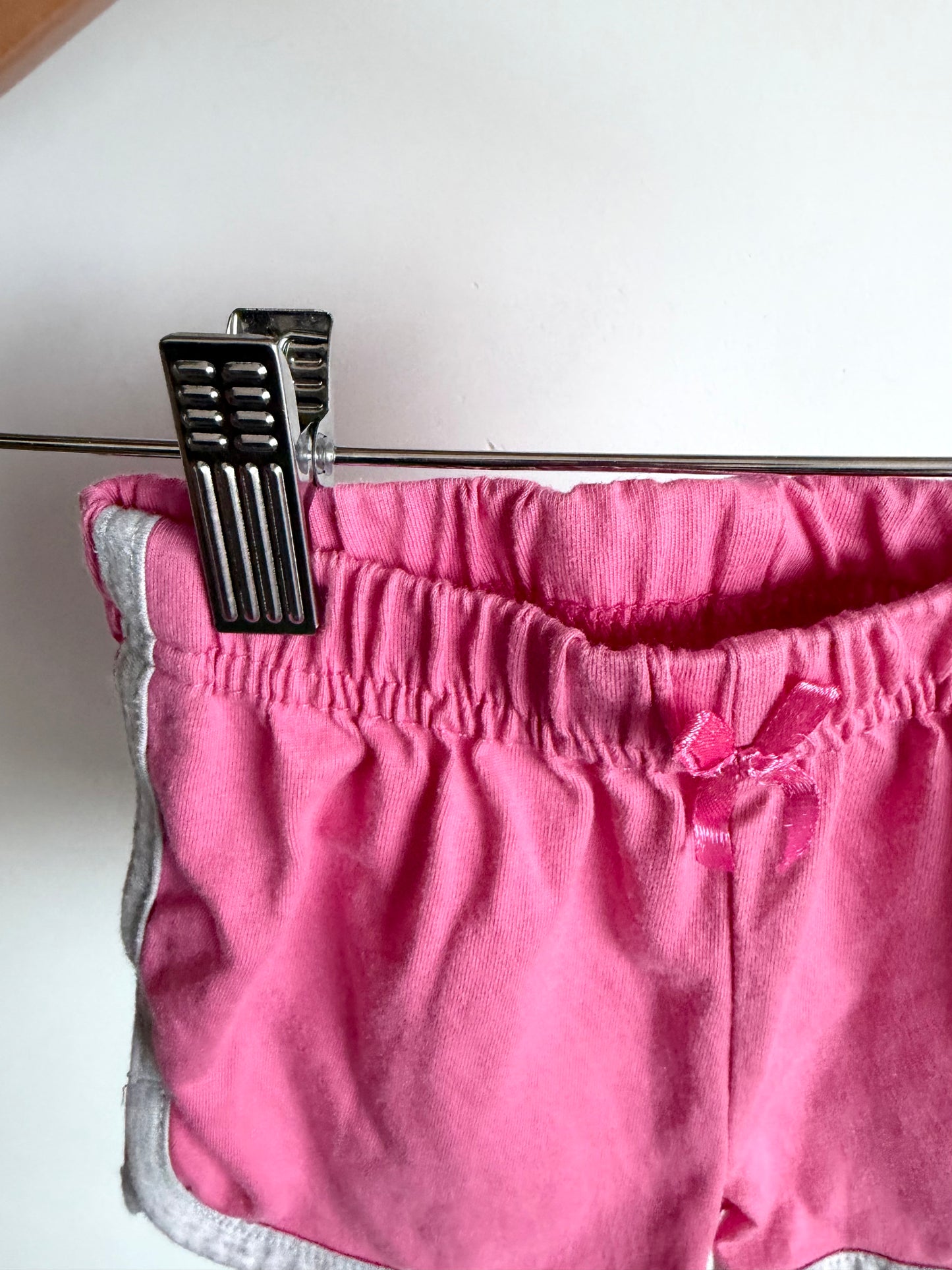 Pink with Grey Stripe Shorts / 18m