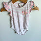 Striped Ruffle Sleeve Bodysuit / 6m