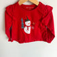 Snowman Red Ruffle Sleeve Top / 2T