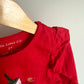 Snowman Red Ruffle Sleeve Top / 2T