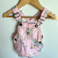 Blush Colored Floral Short Overalls / 6m
