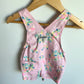 Blush Colored Floral Short Overalls / 6m