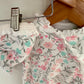Side Snap Floral Jumpsuit or Sleeper with Hat / 3m