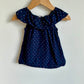 Navy Dotted Dress / 6-12m