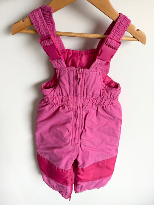 Pink Overall Snow Pants / 12m