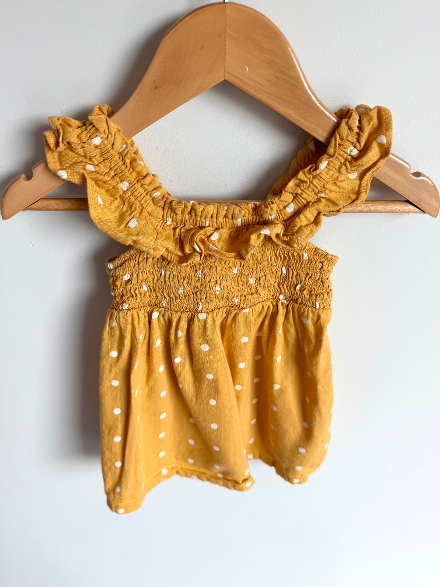 Yellow Dot Dress / 3-6m