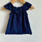 Navy Dotted Dress / 6-12m