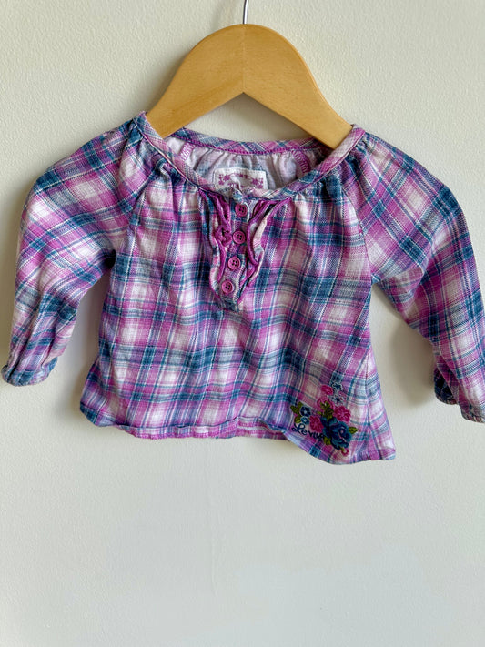 Levi Plaid Ruffle Top / 6-12m