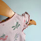 H&M Pink Floral Ruffle Sleeve Dress / 4-6m