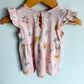 H&M Pink Floral Ruffle Sleeve Dress / 4-6m