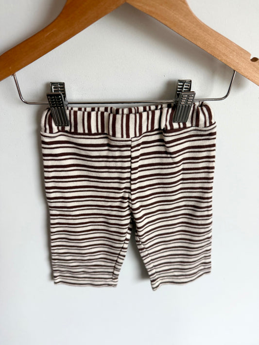 Wide Leg Organic Brown Stripe Pants / 6-12m
