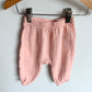Pink Drop Crotch Cotton Pants / 3-6m