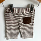 Wide Leg Organic Brown Stripe Pants / 6-12m