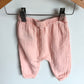 Pink Drop Crotch Cotton Pants / 3-6m