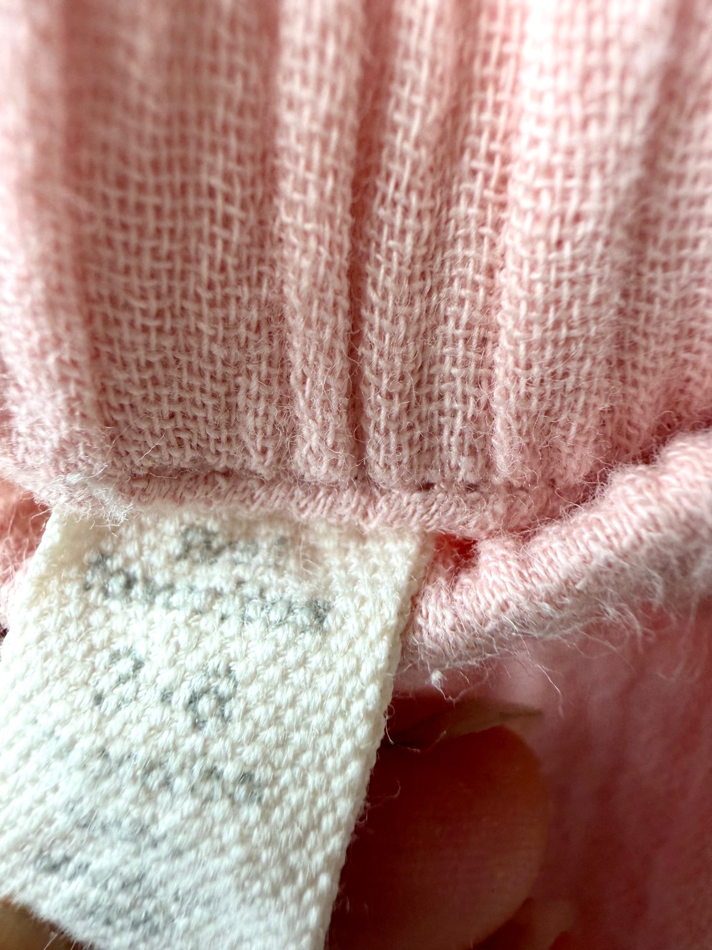 Pink Drop Crotch Cotton Pants / 3-6m