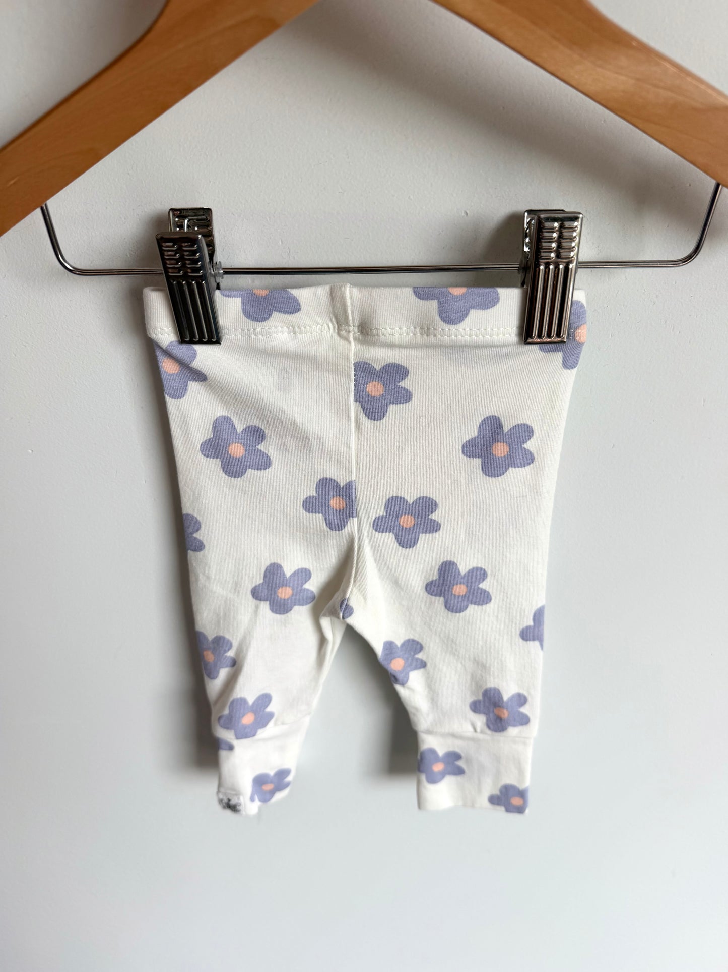 Purple Flowers Leggings / 3-6m