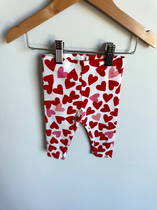 Red Heart Leggings / 3-6m