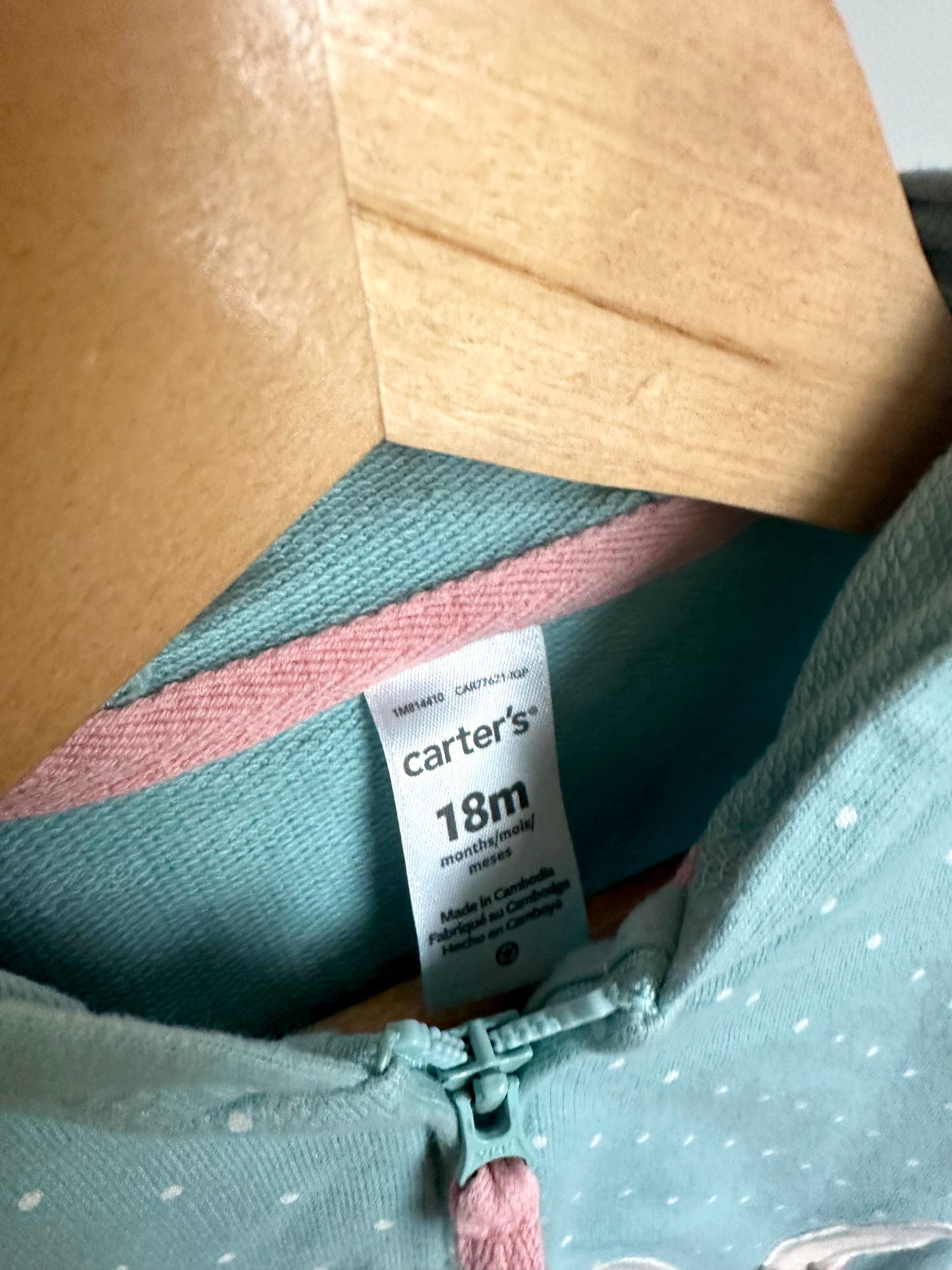 Bunny Dotted Hoodie/ 18m