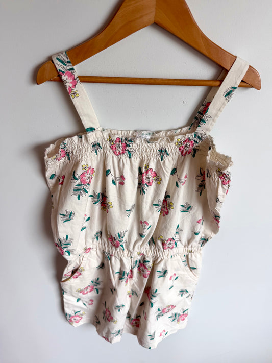 White Romper with Pink Flowers / 8 years