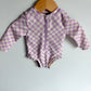 Purple Checkered Swimsuit / 3-6m