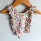 H&M Floral Ruffle Swimsuit / 4-6m